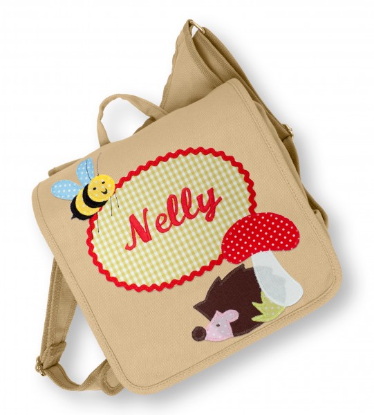Kindergartentasche beige Nelly Igel